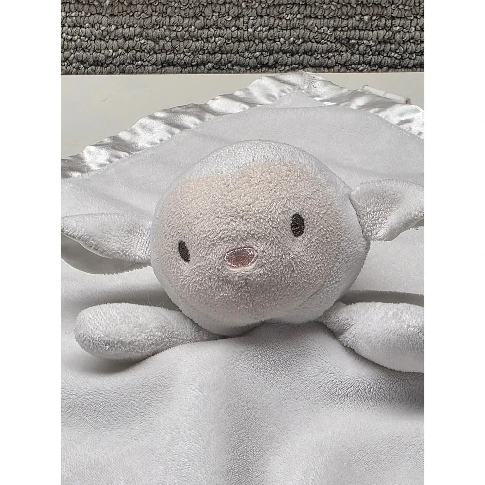Stepping Stones Lamb Bless‎ This Child Satin Trim Baby Security Blanket Lovey